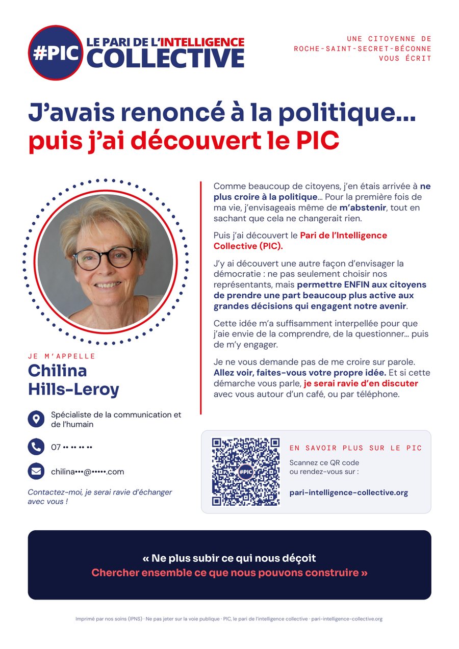 Le tract de Chilina, à Roche-Saint-Secret-Béconne : « J’avais renoncé à la politique… puis j’ai découvert le PIC »